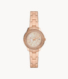 FOSSIL Stella Three-Hand Date Rose Gold-Tone Stainless Steel Watch ES5136
