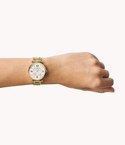 Carlie Three-Hand Date Gold-Tone Stainless Steel Watch ES5159