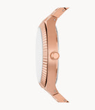 FOSSIL Scarlette Three-Hand Date Rose Gold-Tone Stainless Steel Watch ES5258 - KRISHNA WATCH COMPANY