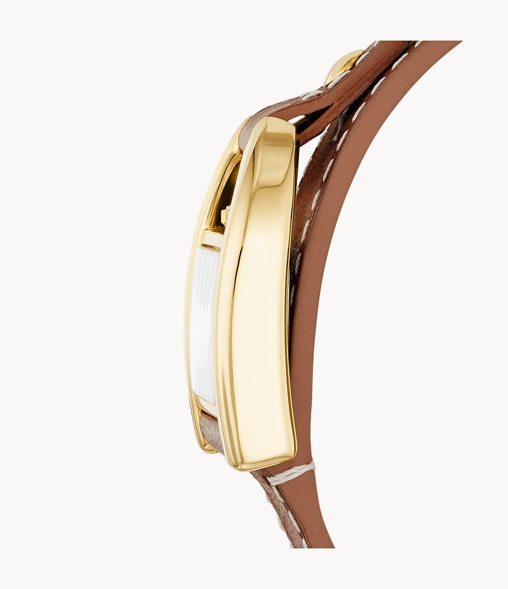 Harwell Three-Hand Medium Brown Leather Watch ES5264