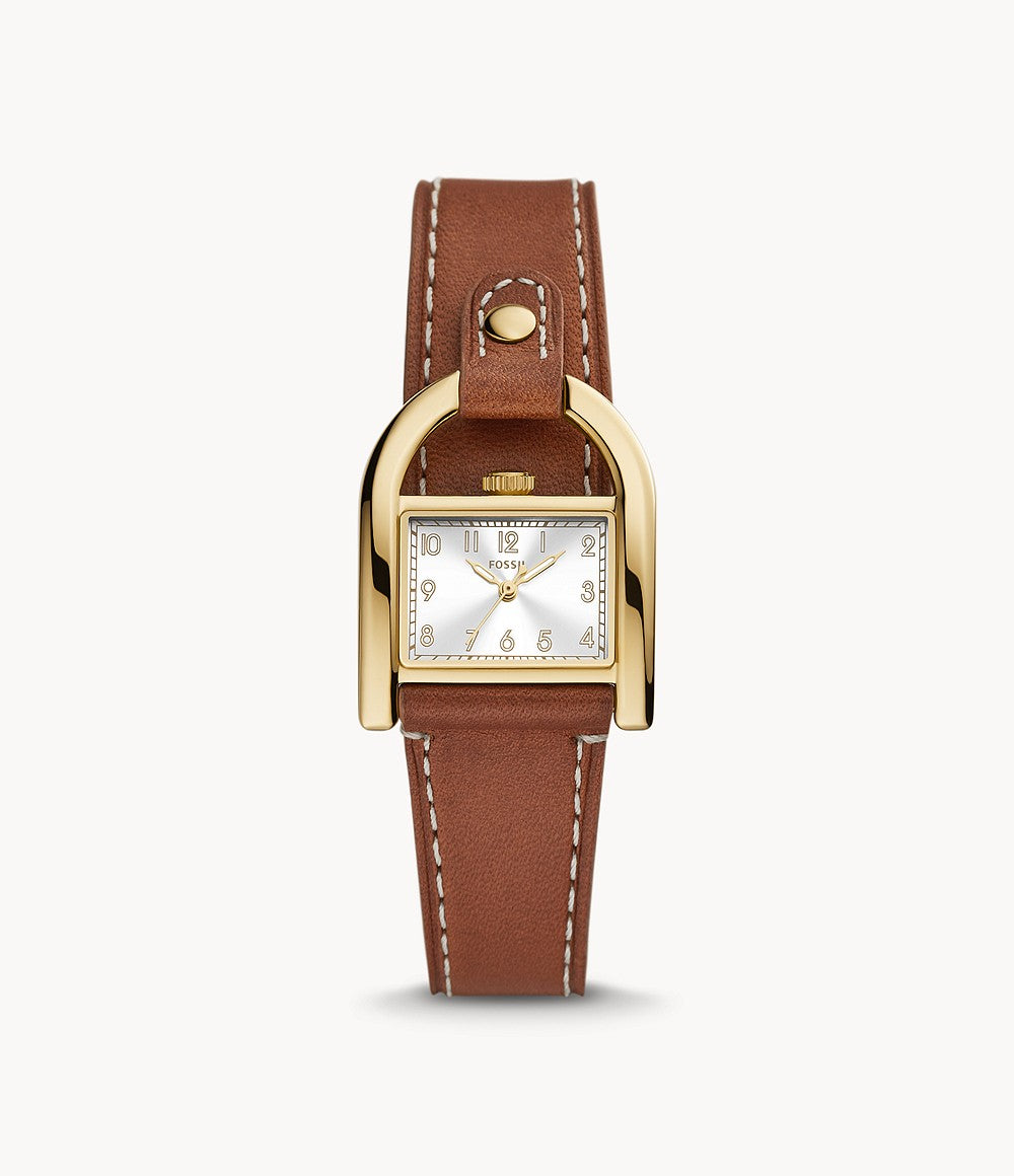 Harwell Three-Hand Medium Brown Leather Watch ES5264
