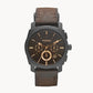 Machine Mid-Size Chronograph Brown Leather Watch FS4656