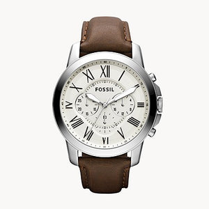 FOSSIL Grant Chronograph Brown Leather Watch - FS4735 - KRISHNA WATCH COMPANY