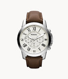 FOSSIL Grant Chronograph Brown Leather Watch - FS4735 - KRISHNA WATCH COMPANY