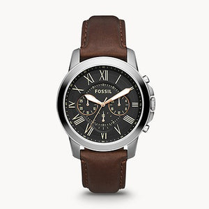 FOSSIL Grant Chronograph Brown Leather Watch - FS4813 - KRISHNA WATCH COMPANY