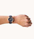 FOSSIL Grant Chronograph Navy Leather Watch - FS4835 - KRISHNA WATCH COMPANY