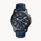 FOSSIL Grant Chronograph Navy Leather Watch FS5061