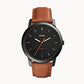 The Minimalist Slim Three-Hand Light Brown Leather Watch FS5305
