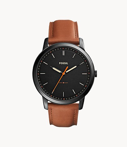 The Minimalist Slim Three-Hand Light Brown Leather Watch FS5305