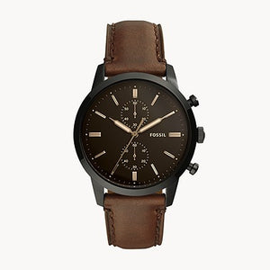 FOSSIL Townsman 44 mm Chronograph Brown Leather Watch - FS5437 - KRISHNA WATCH COMPANY