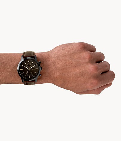 FOSSIL Townsman 44 mm Chronograph Brown Leather Watch FS5437