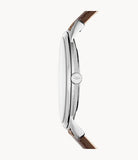 The Minimalist Three-Hand Brown Leather Watch  FS5439