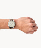 The Minimalist Three-Hand Brown Leather Watch  FS5439