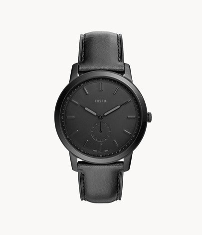 The Minimalist Two-Hand Black Leather Watch FS5447