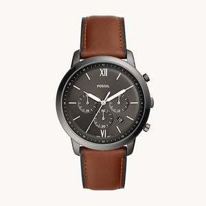 FOSSIL Neutra Chronograph Amber Leather Watch - FS5512 - KRISHNA WATCH COMPANY