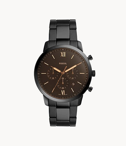 FOSSIL Neutra Chronograph Black Stainless Steel Watch - FS5525 - KRISHNA WATCH COMPANY