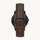 Minimalist Three-Hand Brown Leather Watch FS5551