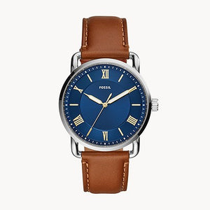 Fossil Copeland 42-mm Three-Hand Luggage Leather Watch - FS5661 - KRISHNA WATCH COMPANY