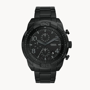 Bronson Chronograph Black Stainless Steel Watch FS5712 - KRISHNA WATCH COMPANY