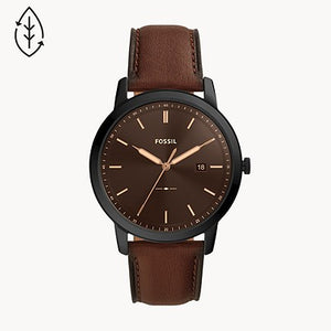 The Minimalist Solar-Powered Brown Eco Leather Watch FS5841 - KRISHNA WATCH COMPANY