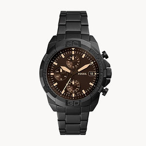 Bronson Chronograph Black Stainless Steel Watch - FS5851 - KRISHNA WATCH COMPANY