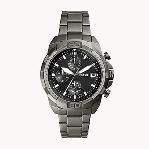 FOSSIL Bronson Chronograph Smoke Stainless Steel Watch - FS5852 - KRISHNA WATCH COMPANY