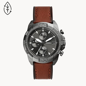 Fossil Bronson Chronograph Brown Eco Leather Watch - FS5855 - KRISHNA WATCH COMPANY