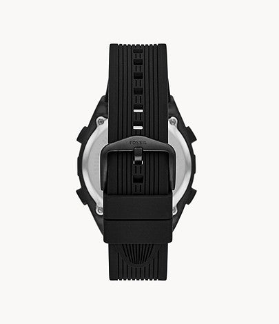 Everett Solar-powered Digital Black Silicone Watch FS5859