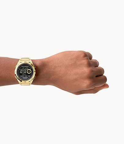Everett Solar-powered Digital Gold-tone Stainless Steel Watch FS5862