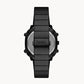 Retro analogue-Digital Black Stainless Steel Watch FS5891