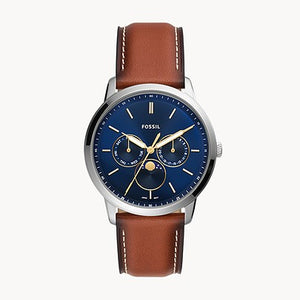 Neutra Moonphase Multifunction Brown Eco Leather Watch - KRISHNA WATCH COMPANY