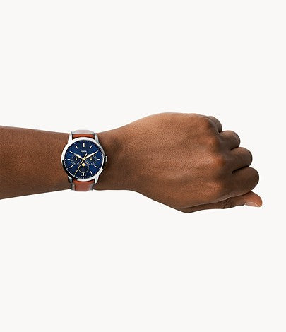 Neutra Moonphase Multifunction Brown Eco Leather Watch - KRISHNA WATCH COMPANY