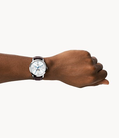 FOSSIL Neutra Moonphase Multifunction Brown Eco Leather Watch - FS5905 - KRISHNA WATCH COMPANY