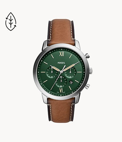 FOSSIL Neutra Chronograph Tan Eco Leather Watch FS5963 - KRISHNA WATCH COMPANY