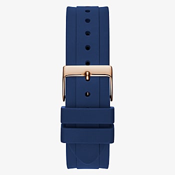 Rose Gold Tone Case Blue Silicone Watch GW0257L3