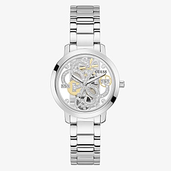 Guess Silver Tone Case Silver Tone Stainless Steel Watch GW0300L1