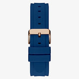 Guess Rose Gold Tone Case Blue Silicone Watch GW0335G2