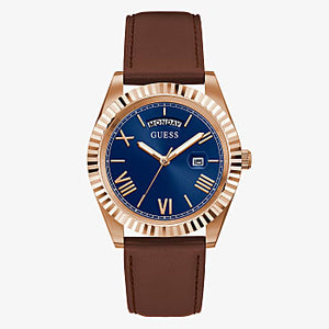 Guess Eco-Friendly Brown Leather Recycled Ultra Suede Strap Watch GW0353G2 - KRISHNA WATCH COMPANY