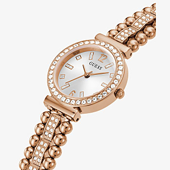 Guess Rose Gold Tone Case Rose Gold Tone Stainless Steel Watch GW0401L3