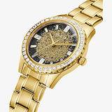 Guess Gold Tone Case Gold Tone Stainless Steel Watch GW0405L2
