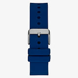 Guess Silver Tone Case Blue Silicone Watch GW0420G1