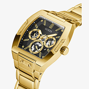 Guess Gold Tone Case Gold Tone Stainless Steel Watch GW0456G1