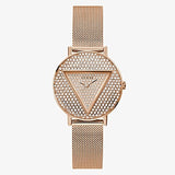 Guess Rose Gold Tone Case Rose Gold Tone Stainless Steel/Mesh Watch GW0477L3