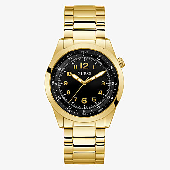Guess Gold Tone Case Gold Tone Stainless Steel Watch GW0493G2