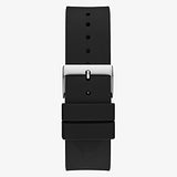 Guess Silver Tone Case Black Silicone Watch GW0503G2