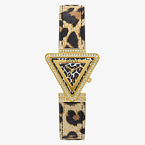 Gold Tone Case Animal Print Genuine Leather Watch GW0504L3 - KRISHNA WATCH COMPANY
