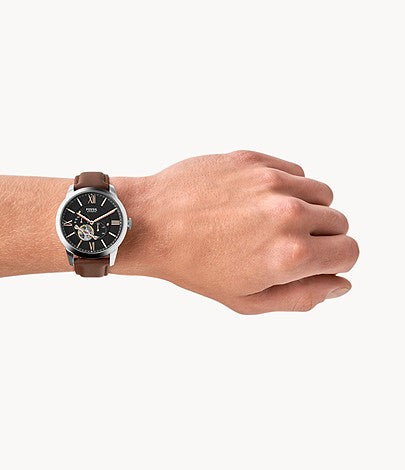 FOSSIL Townsman Automatic Leather Watch Brown - ME3061 - KRISHNA WATCH COMPANY