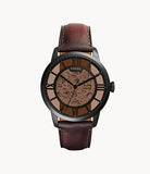 FOSSIL Townsman Automatic Dark Brown Leather Watch ME3098