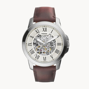 FOSSIL Grant Automatic Dark Brown Leather Watch - ME3099 - KRISHNA WATCH COMPANY