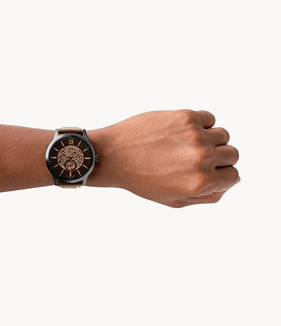 FOSSIL Townsman 48 mm Automatic Brown Leather Watch ME3155
